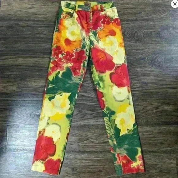 Vintage Léa Kanth Bright Floral Denim Ensemble (Rare) - Picture 8 of 15